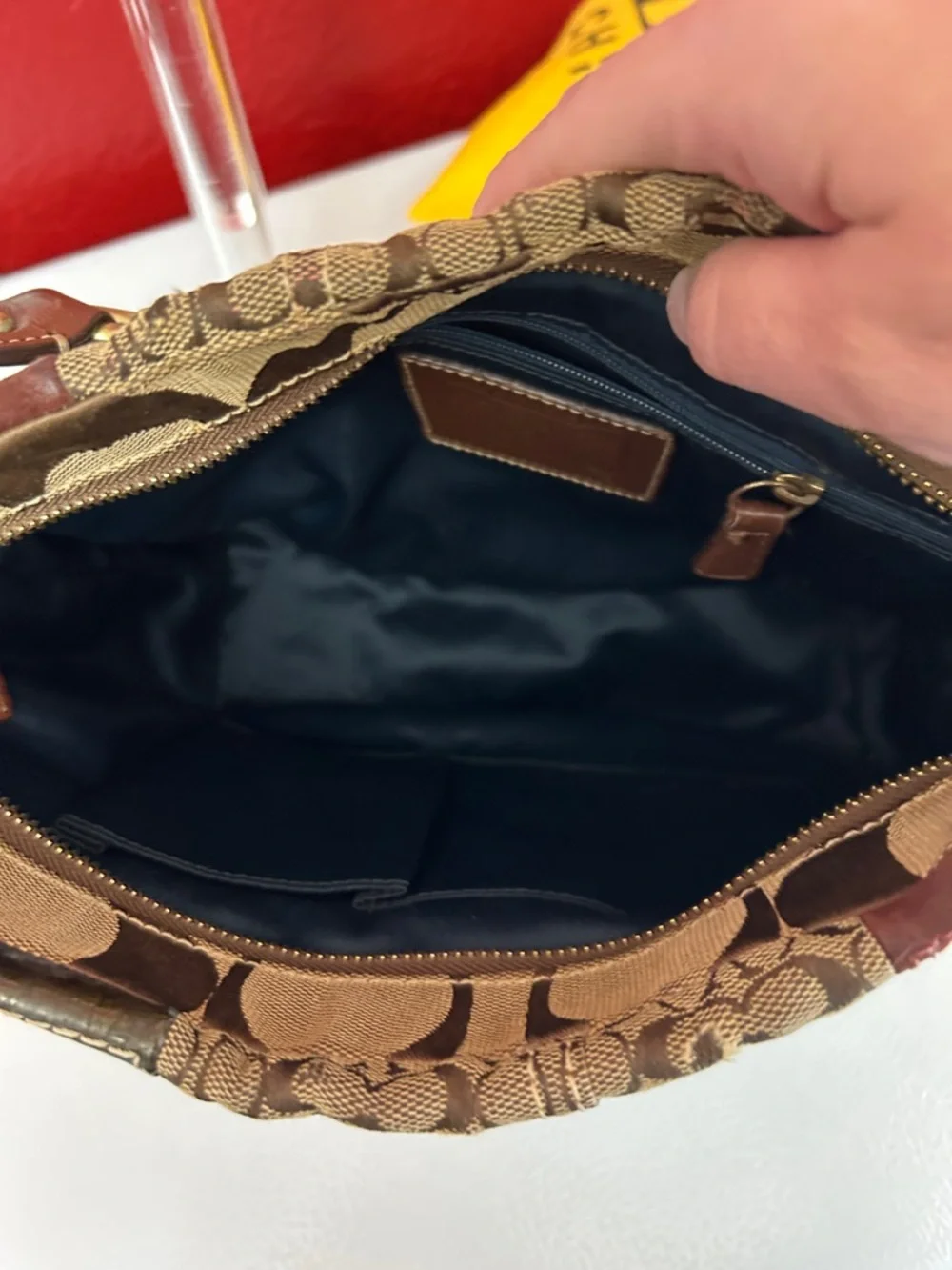 Coach Patchwork Shoulder Bag in Brown, Tan and Burgundy Accents - Picture 9 of 10